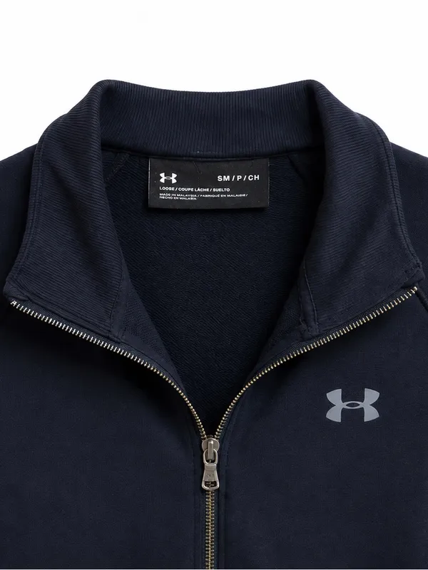 Under Armour Men’s Navy Zip-Up Performance Jacket with Sleeve Stripes - Image 2