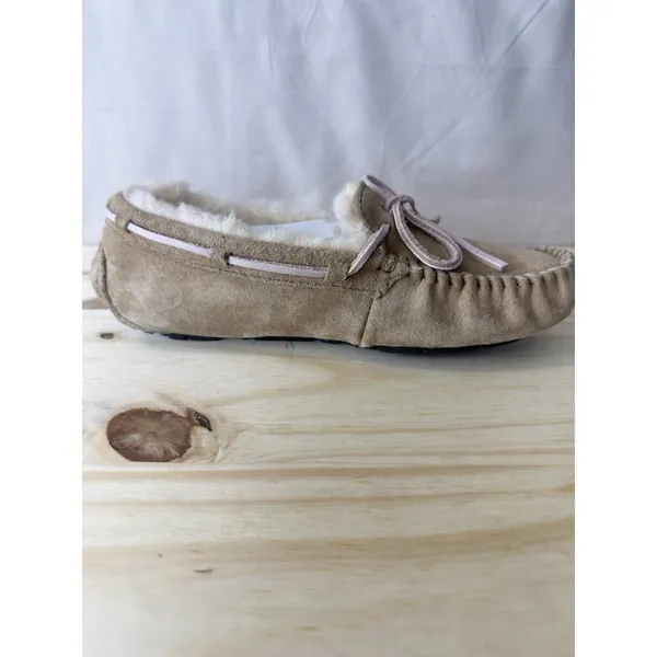 UGG Australia Women's Brown Suede Sheepskin Lined Moccasin Slippers Size 5 - Image 3