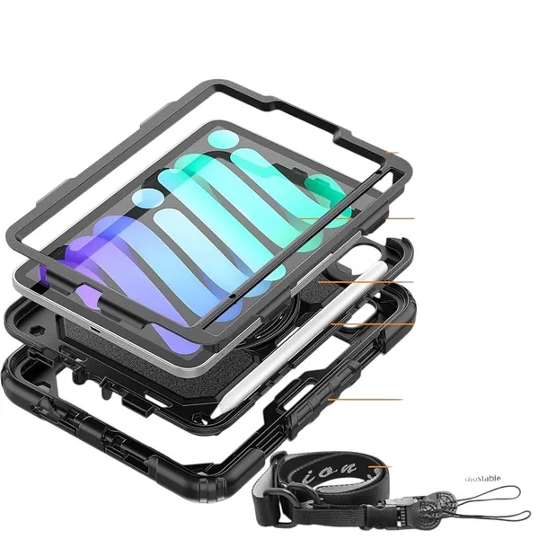 IPAD Mini Case Seymac Screen Protector Pencil Holder Black - Image 4