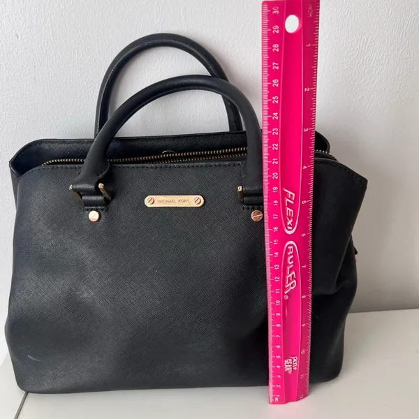 Michael Kors Black Satchel with Gold Accents - Image 5