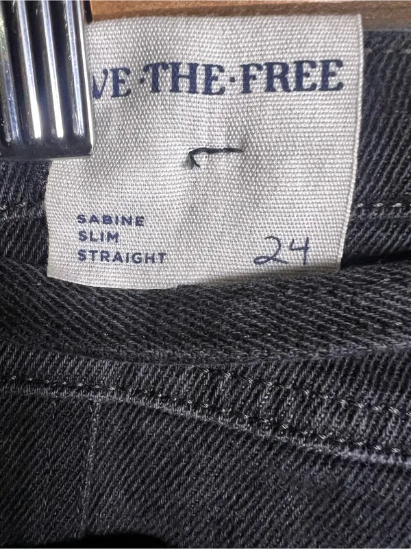 FREE PEOPLE~We The Free Sabine Slim Straight Leg Bootcut Jeans Size 24 NWT - Image 11