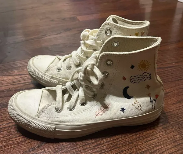 all star high tops trainers with embroidered details - Image 4