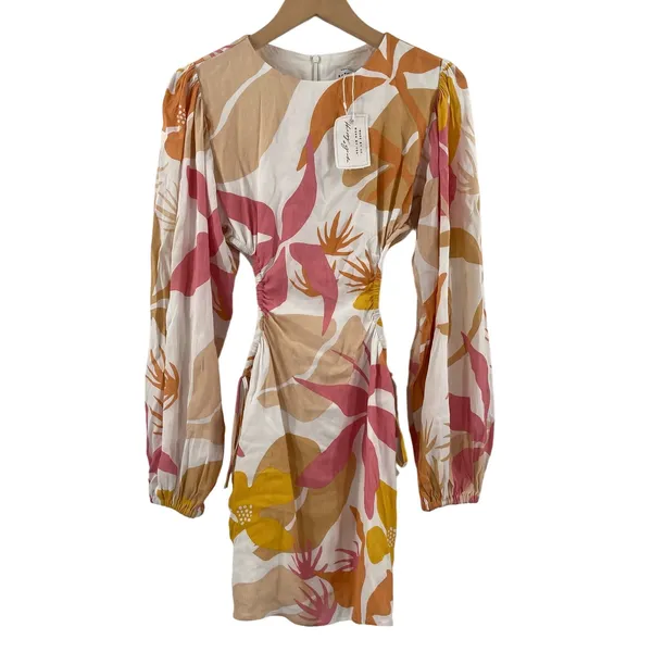 SABO SKIRT Zahlee Dress Size Extra Small Floral Sunset Cutout Crepe Mini NWT - Image 3