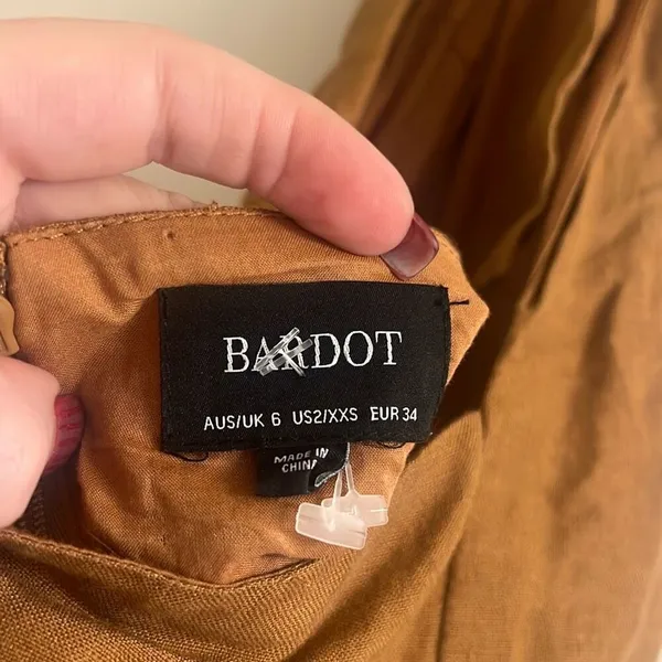 ✨Bardot Goddess Halter Linen Tan Sz 2 Dress✨ - Image 5