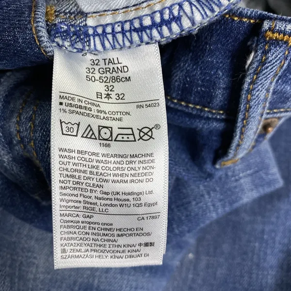 Gap Best Girlfriend Jeans Women's‎ 32T Blue Paint Splatter Distressed Tall Denim - Image 9