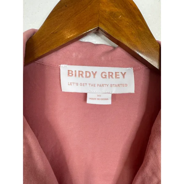 Birdy Grey Dusty‎ Rose Pink Bamboo Pajama Set Short Sleeve Shorts XS 010603 - Image 4