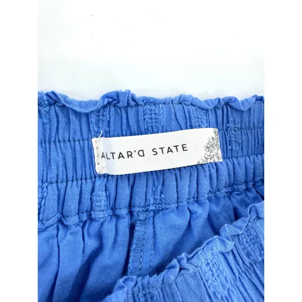 Altar'd State Winslow Blue Tiered Lace Clip Dot Mini Skort XS Boho Cottagecore - Image 8