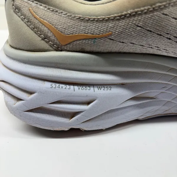 Hoka Bondi 8 Sneakers Womens 8 Grey Peach 1127952 HMLR Road Running Shoes - Image 8