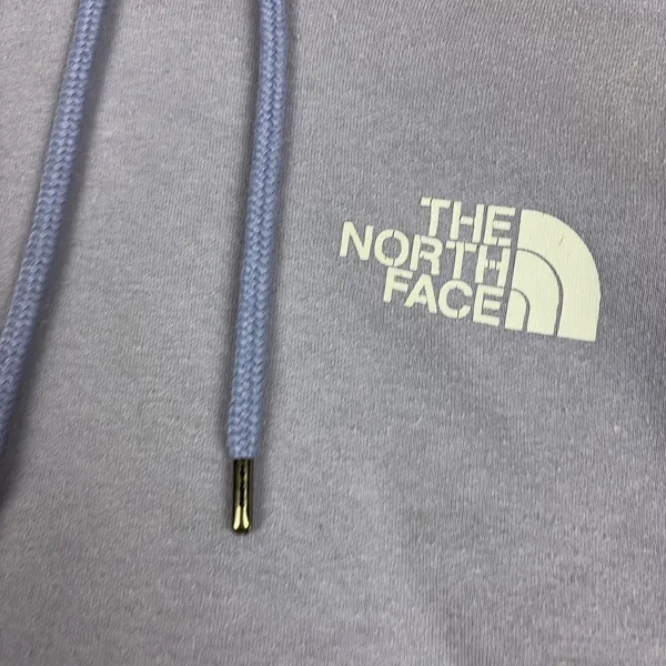 The North Face Hoodie Womens Large Purple Pullover Logo Kangaroo Pocket Fleece - Image 9