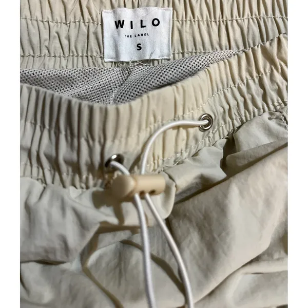 Wilo The Label Cream Windbreaker‎ Jogger Small Zip Pocket Athleisure Pants - Image 3