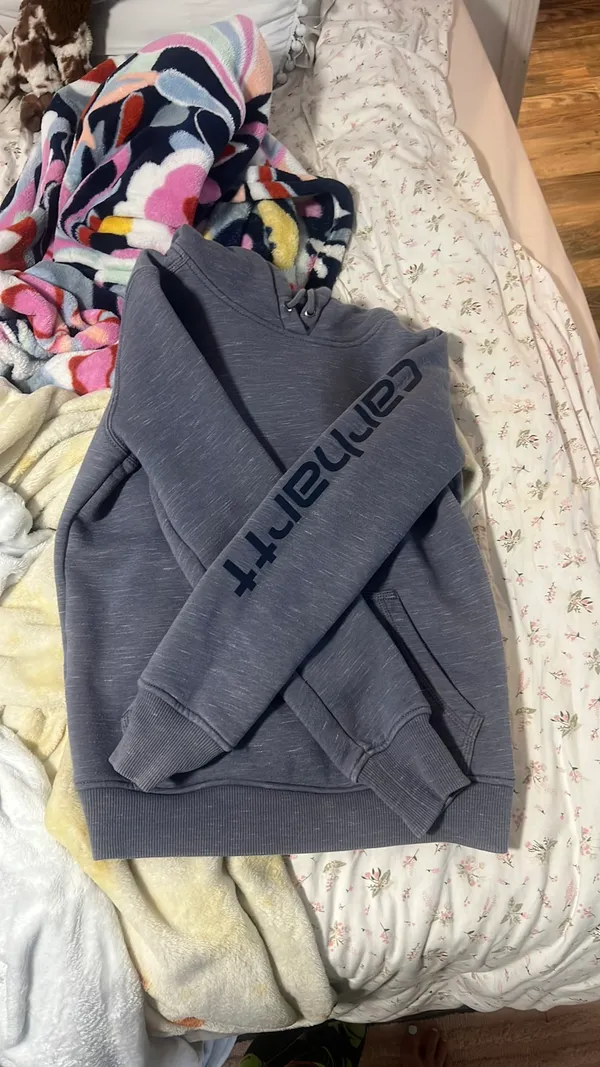 Grey Carhartt Hoodie XS Women’s Relaxed Fit - Image 2