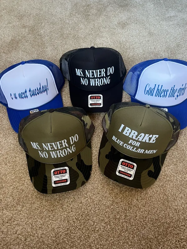 I brake for blue collar men hat Green - Image 3