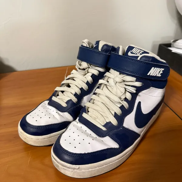 Nike Court Borough Mid 2 GS Navy Blue White Sneaker cd7782-107 Size W8‎ Y6.5 - Image 2