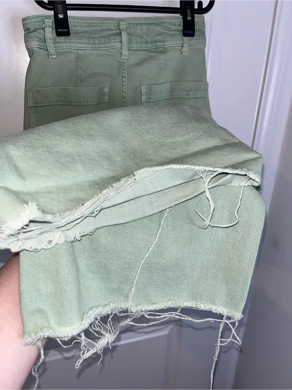 Zara Culotte Patch Pockets Marine Straight Jeans High Rise Sz 2 Sage Earthy Boho - Image 14