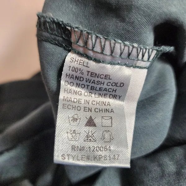 Mono B Pull-on Lightweight Pants Dark Teal Blue Tencel Cropped Size L - Image 10