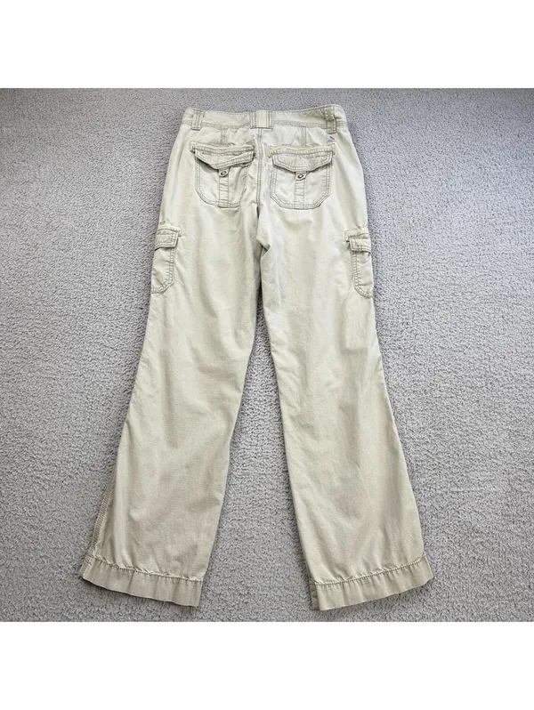 Carhartt Relaxed Fit Cargo Pants Womens 4 Regular Tan Workwear Utility Hiking - Image 2