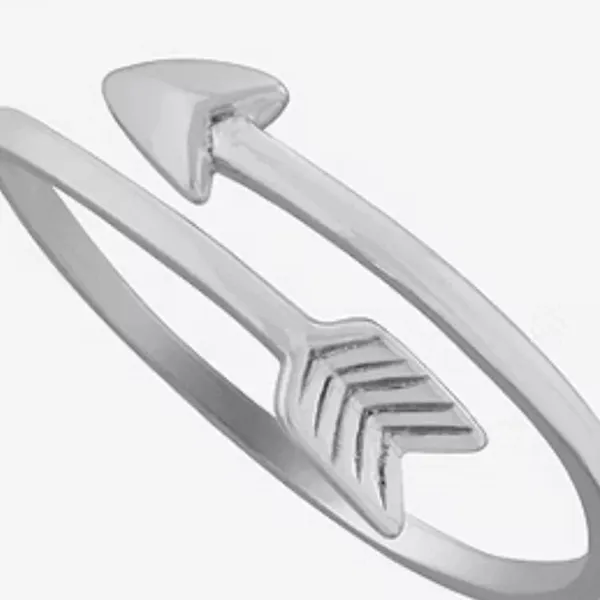 NEW 925‎ Sterling Silver Arrow Bypass Ring Women Adjustable Silver Ring - Image 2