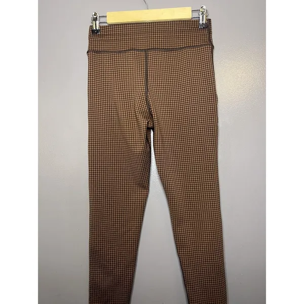 OFFLINE By Aerie Leggings Womens Medium Brown Houndstooth Stretch Ankle Pants - Image 5