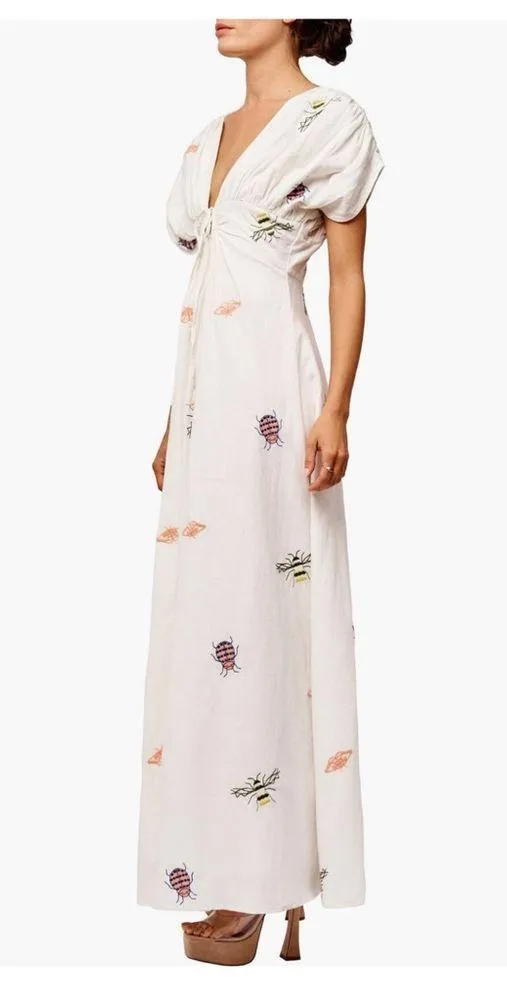 NWT Ciebon Selma Embroidered Plunge Neck Maxi Dress - Image 4