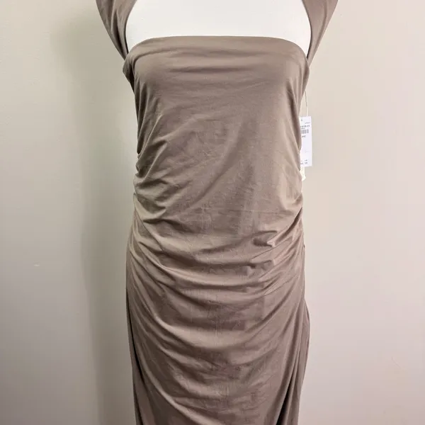 Abercrombie & Fitch Womens Brown Ruched Draped Maxi Dress Size XL NEW - Image 7