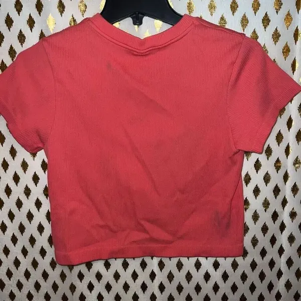 Joylab ribbed crop top pink coral shirt size XL - Image 4