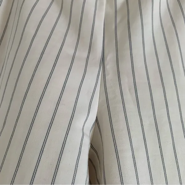 Rag & Bone Ankle Pants Womens 4 Cream Pinstripe Slim Crop Button Hem - Image 4