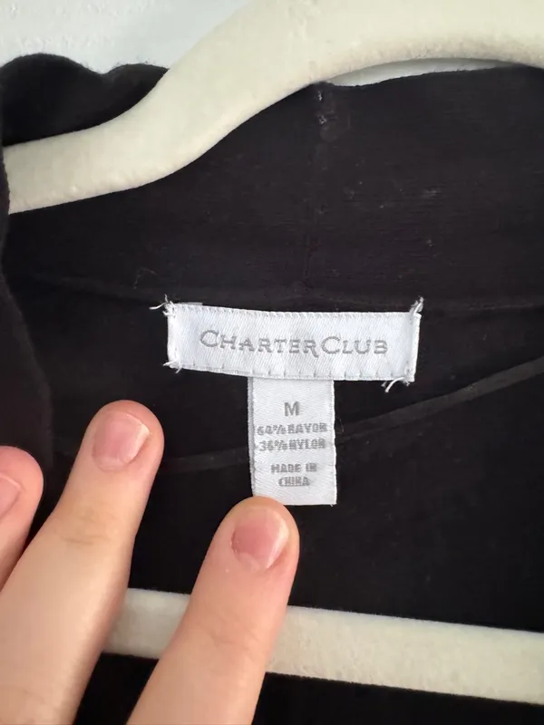 Charter Club Black Cropped Cardigan - Image 3