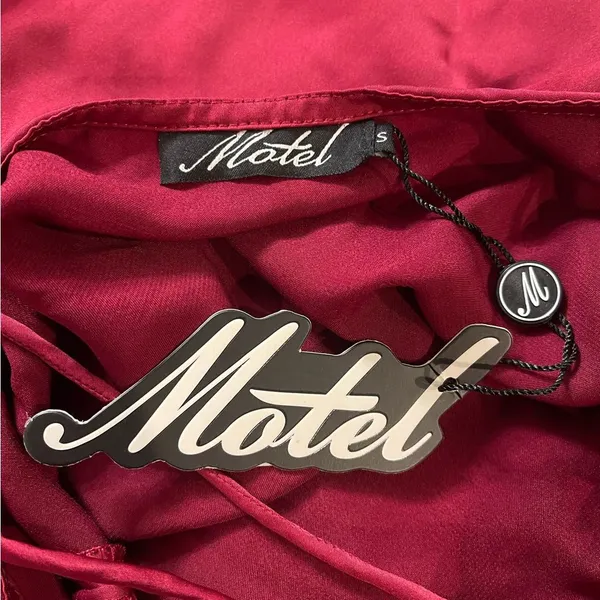 Motel Haute Slip Dress Burgundy Lingerie Criss Cross Back Small NWT - Image 3