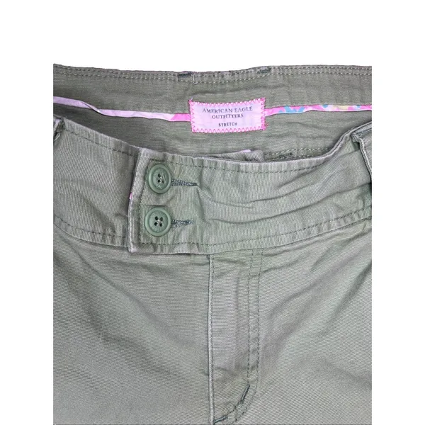 American Eagle Womens 12 Kiwi Green Stretch‎ Capri Pants Cropped Y2K - Image 4