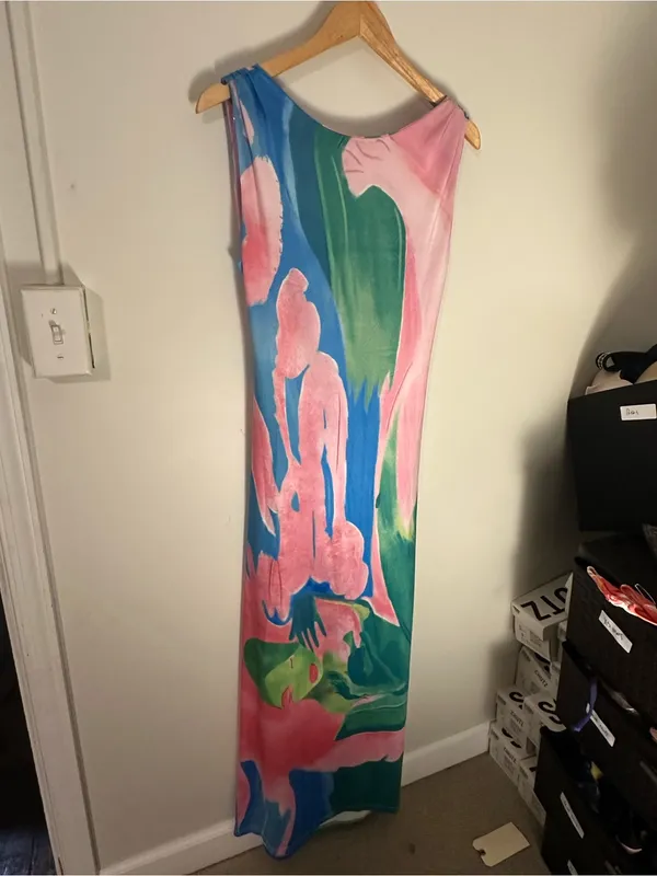 NWT Commense Monet Garden Print Sleeveless Long Dress extra large - Image 3