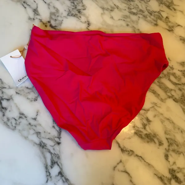 NWT Quince Italian High Rise Berry Pink Bikini Bottom Swimwear M - Image 6