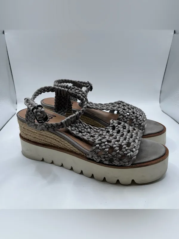 BIBILOU Ariel Platform Sandals Woven Ankle Strap Open Toe Wedge size36 US 5-5.5 - Image 2