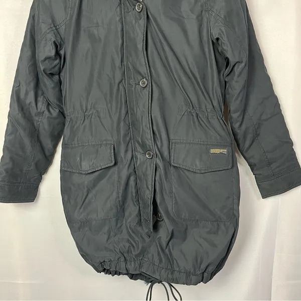Abercrombie & Fitch Navy Blue Sherpa Lined Military Parka Jacket M‎ - Image 5
