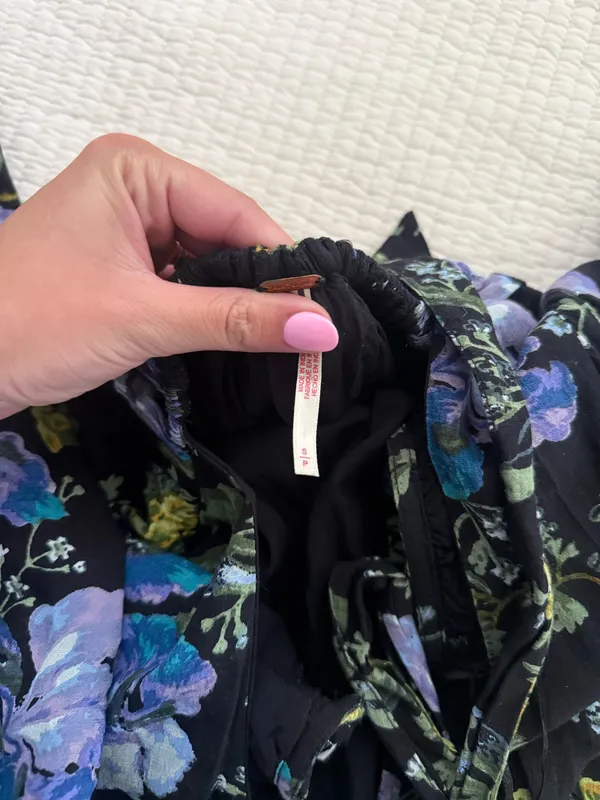 Free People Dress Mini Floral Black - Image 3