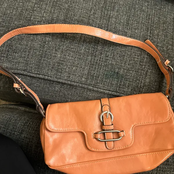Peach mini leather shoulder bag Orange - Image 4