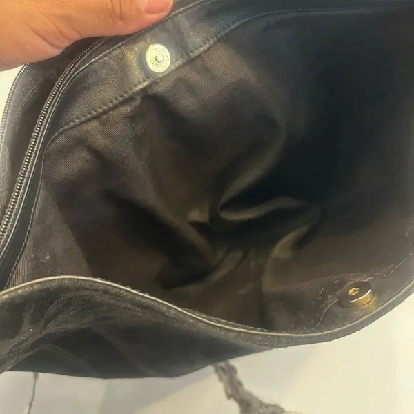 GANSON Black Suede Shoulder Bag Black - Image 2