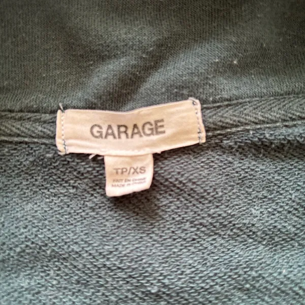 Garage Teal Mock Neck Cropped Quarter Zip Sweatshirt Pullover S Gorpcore Y2K - Image 3