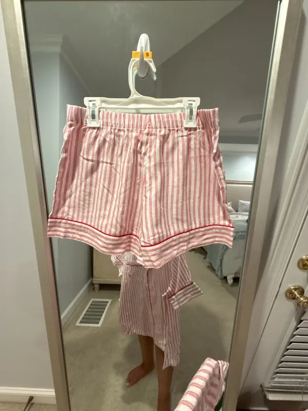 Victoria's Secret Pink White Stripe Short Pajama Set Size S - Image 7