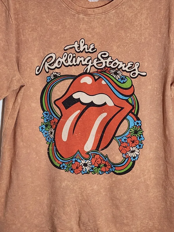 The Rolling Stones Tan Mineral Wash Graphic Tee Size Medium - Image 2