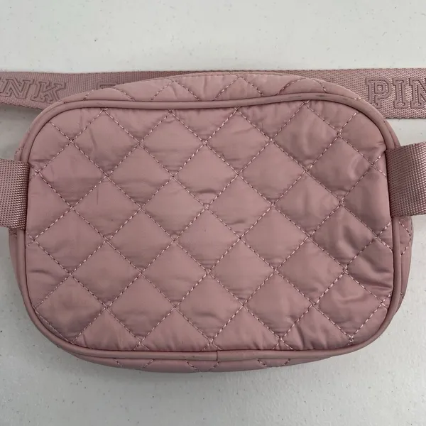 PINK Victoria's Secret Belt Bag Pink Quilted Logo Strap Fanny Pack Waist Bag - Image 8