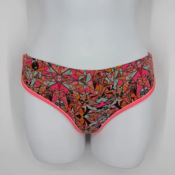 Maaji Bikini Set Size Small Pink Orange Geometric Print Swimsuit Tropical Beach - Image 3