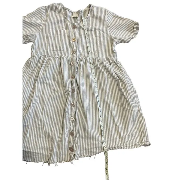 Béchamel tan & white striped a-line dress‎ cottage boho sz Med Petite - Image 4
