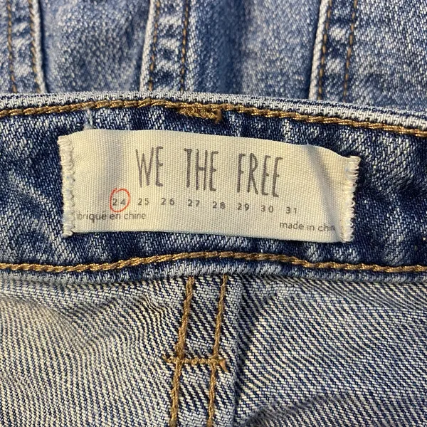 Free People Zipper Front Denim Mini Skirt Womens Size 24‎ Blue Festival - Image 2