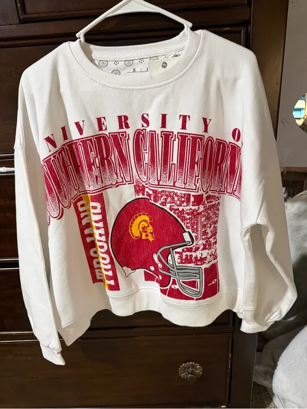 Pressbox White & Red USC Southern California Graphic Sweatshirt - Women - Image 4