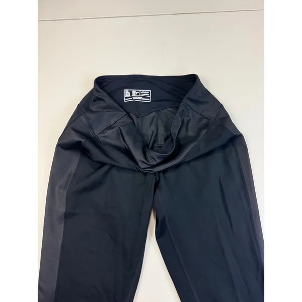 New Balance Athletic Leggings Women's Solid Black Side‎ Panel Detail M - Image 8