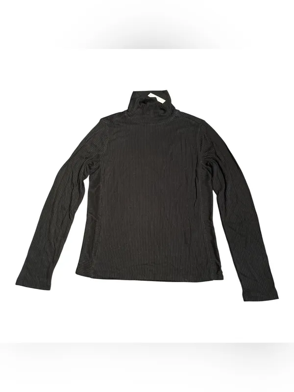 Madewell Ribbed Turtleneck Long-Sleeve Tee black Size L NWT - Image 2