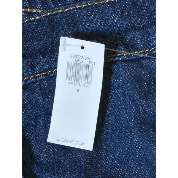 NWT Old Navy Mid-Rise The‎ Slouchy Wide Leg Jeans Dark Wash Button Fly Size 6x30 - Image 4