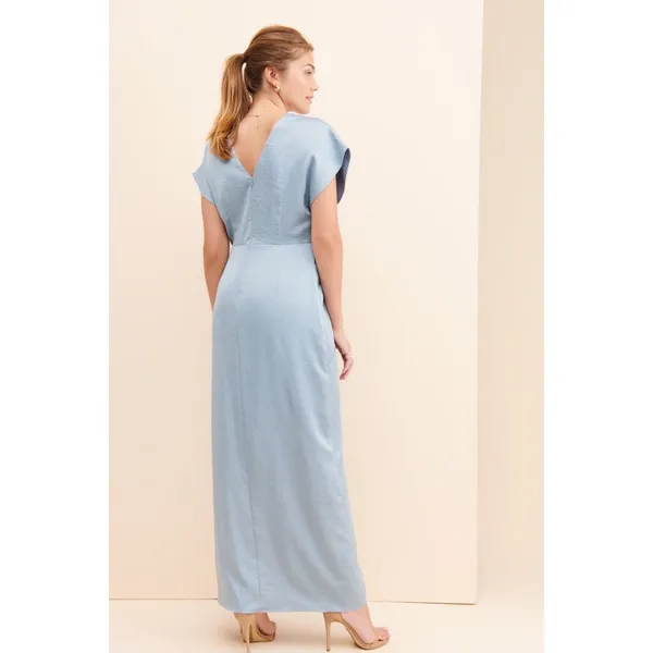 Harlyn Dusty Blue Ruffle Maxi Dress XS Wedding Guest‎ Bridesmaid Coquette - Image 2