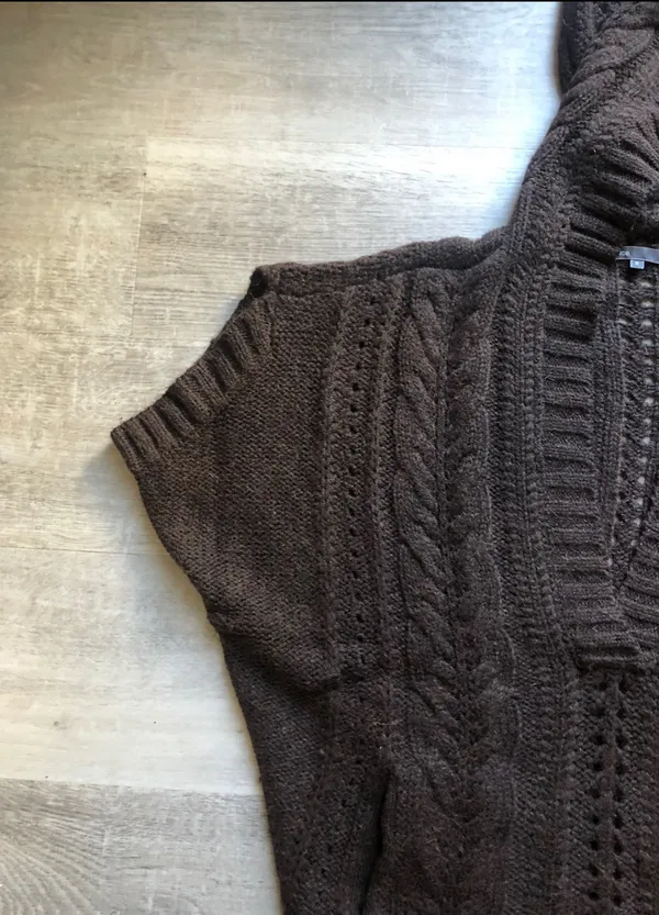 Vince Chunky Fisherman Knit Hooded Sweater Size S Alpaca Wool Blend - Image 5