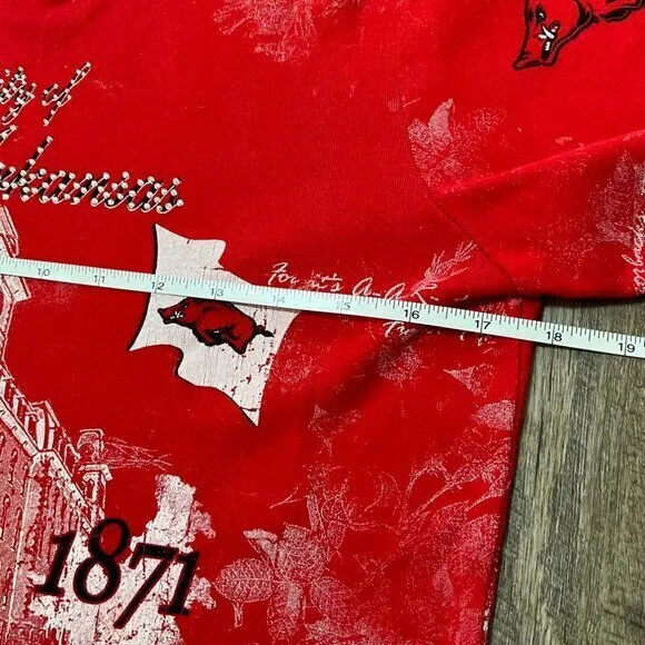 Vintage 90s Arkansas Razorbacks Graphic Retro 3/4 Sleeve Top Womens Medium‎ - Image 3